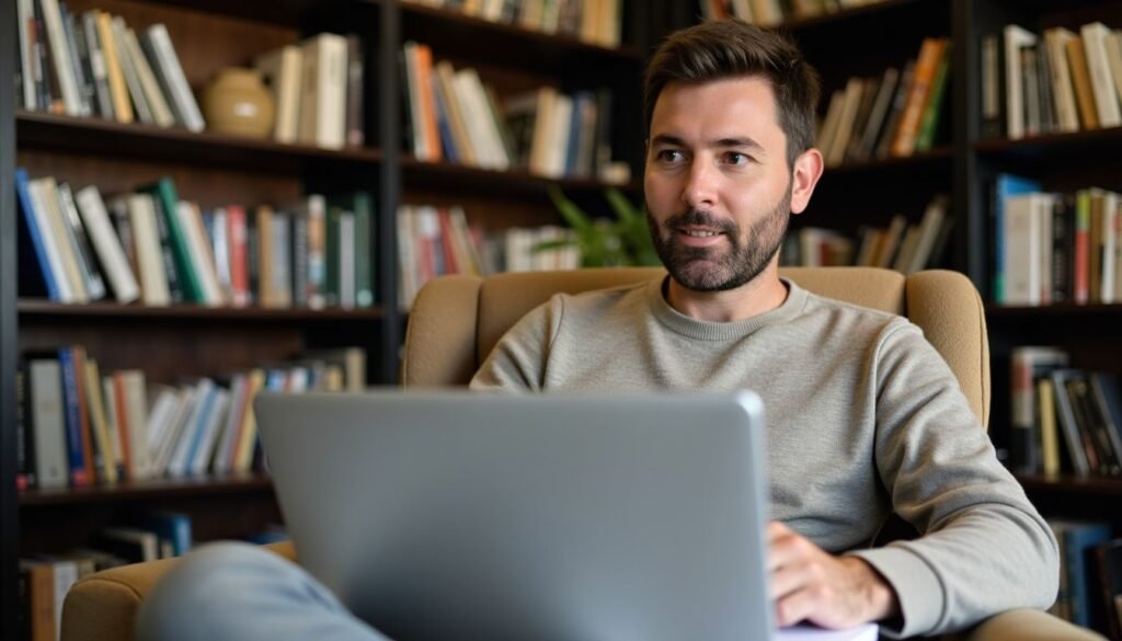 Sébastien Perron, biographe professionnel qui rédige un livre d'entreprise